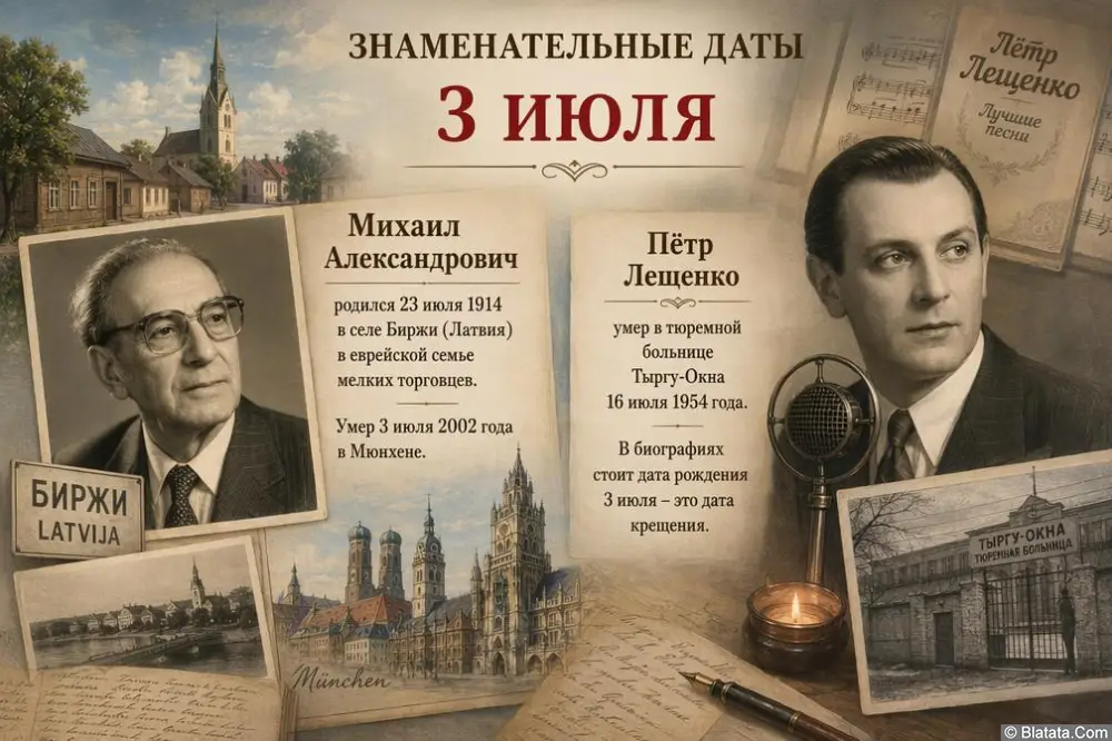 Знаменательные и памятные даты 3 июля