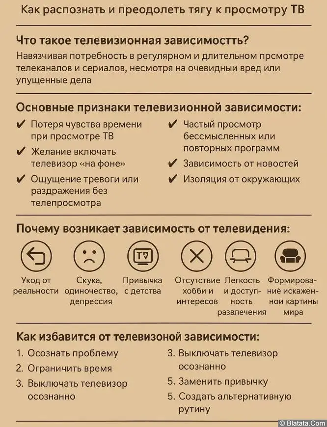 Телевизионная зависимость: безобидное увлечение или серьёзная проблема?
