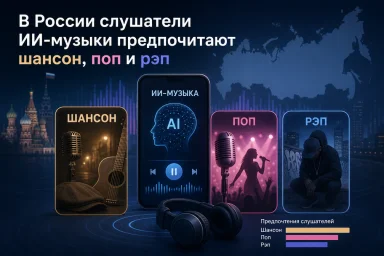 В России слушатели ИИ-музыки предпочитают шансон, поп и рэп В России слушатели ИИ-музыки предпочитают шансон, поп и рэп