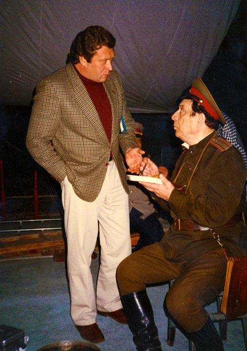 На съемках в Москве с актером Г.Мартиросяном