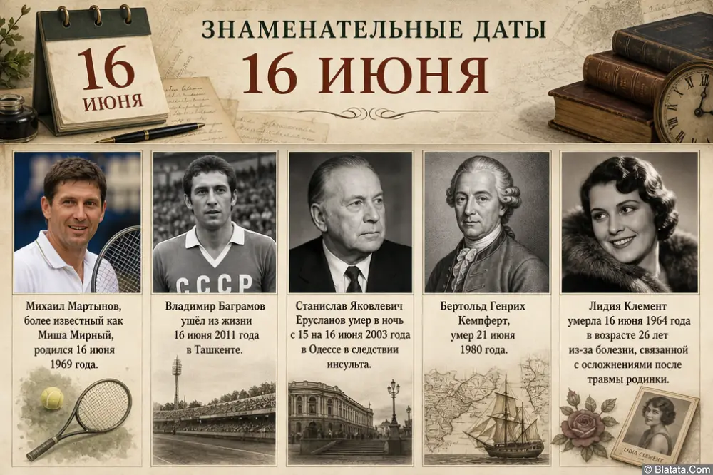 Знаменательные и памятные даты 16 июня Знаменательные и памятные даты 16 июня