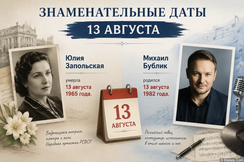 Знаменательные даты 13 августа Знаменательные даты 13 августа
